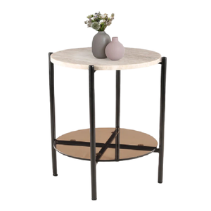 โต๊ะข้างตกแต่งบ้านและสำนักงานที่ทันสมัยทำด้วยมือแบบคลาสสิกพร้อมเคลือบแป้งสีดำ - Product Image 1