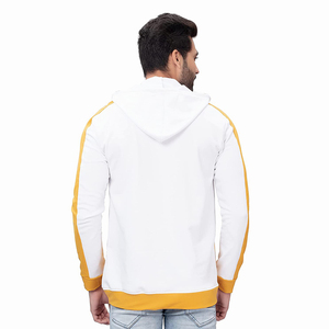 OEM-Sudadera con capucha para hombre, prenda deportiva masculina con diseño de Panel de trabajo, de Color amarillo y blanco, a la moda - Product Image 2