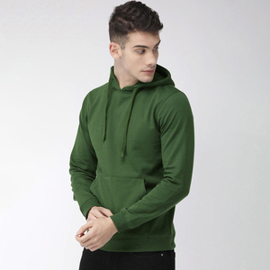 Sweat à capuche polaire 100 % coton premium pour homme, avec logo personnalisé, motif uni, tendance hiver, thermique, coupe ample - Product Image 3