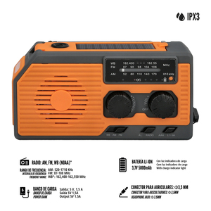 Torcia LED Solare di Emergenza con Radio, Alimentazione a Batteria, Ricarica Manuale a Dinamo - Product Image 5
