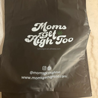 Bolsa de Envío de Poliéster con Logotipo Dorado Impreso, Impermeable, Resistente a Desgarros, Negra Mate, para Sudaderas y Ropa