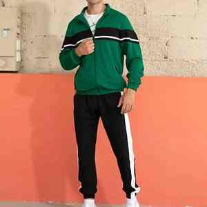 Conjunto Deportivo de Invierno para Hombre, con Cremallera Completa, Cálido, Transpirable, de Secado Rápido, Ligero, 100% Poliéster, para Gimnasio y Entrenamiento - Product Image 1