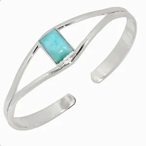 Essentials Sieraden 925 Sterling Zilver Gecertificeerd Natuurlijke Larimar Met 7a Kwaliteit Surat Diamanten Voor Meisjes En Vrouwen