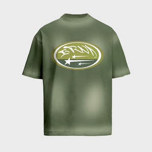 T-shirt ample pour homme en coton 100% écologique, style streetwear, respirant, anti-froissement, épaules tombantes - Product Image 1