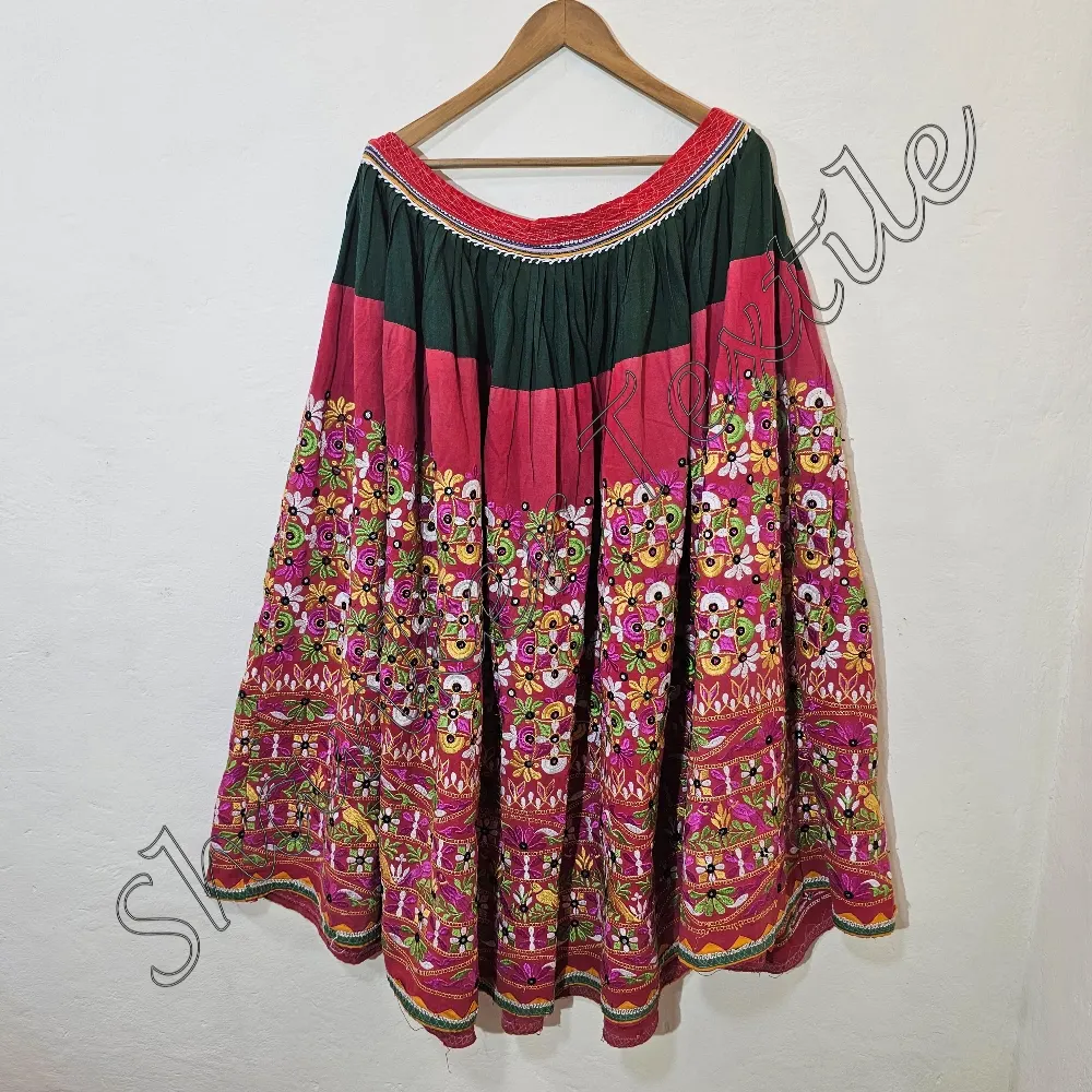 Hippie Bohemian Ethnic Handmade Longo Kutch Bordado Saias Étnicas Para Ela Real Vintage Banjara Bordado Saia De Cordão