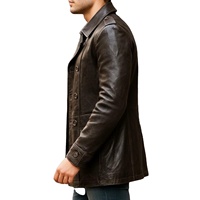 Veste courte en cuir d'agneau véritable vintage pour homme, marron, imperméable, coupe-vent, couleurs personnalisées, style motard