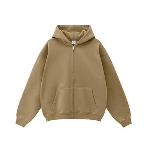 Sweat à capuche pour hommes, poids lourd, 480 GSM, mélange de coton, coupe décontractée, pull-over surdimensionné, logo personnalisé brodé, fournisseur OEM - Product Image 2
