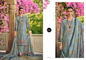 Collection de matériel de robe imprimée numérique en coton auto-broderie Salwar Kameez pour la fête et les vêtements décontractés Style indien et pakistanais - Product Image 5