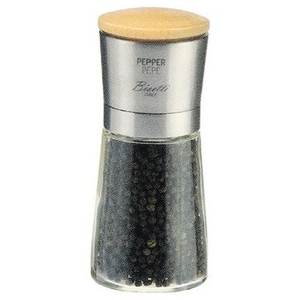 Moulin à poivre Bisetti Satin 6950 13 cm, finition satinée élégante, moulin en acier inoxydable - Product Image 1