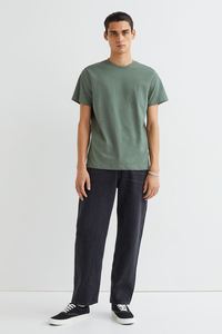 Transpirable 100% hombres grande gris manga clásica Casual cuello redondo algodón camiseta adulto - Product Image 2