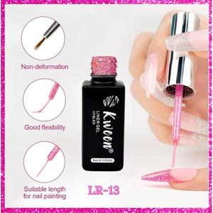 Kween Studio UV Nail Gel Polish-Reflective Glitter Hot Pink Thin Brush DIY LED Cure 15 มล. - Product Image 4