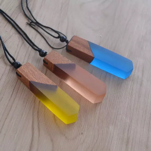 Pendentif en résine de bois fin à la mode avec bijoux en chaîne en argent collier fait main meilleur cadeau pour anniversaire pour votre amour - Product Image 6