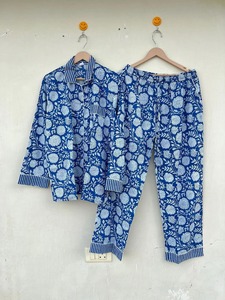 Luxe 100% coton pyjama ensemble pour femmes doux vêtements de nuit chemise et pantalon ensemble coton biologique vêtements de détente demoiselle d'honneur PJ cadeau ensemble - Product Image 3