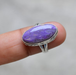 Oval Cab Purple Sugilite Gemstone 925 Sterling Silver Statement <b>Ring</b> High Quality Natural Gemstone Jewelry for Spiritual Healing - Product Image 5
