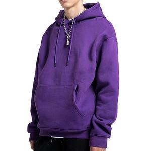 Sweats à capuche surdimensionnés à logo personnalisé noir coton blanc épais unisexe 350 Gsm Pocketed Hoodies Pullover Men Hoodies & Sweatshirts - Product Image 6