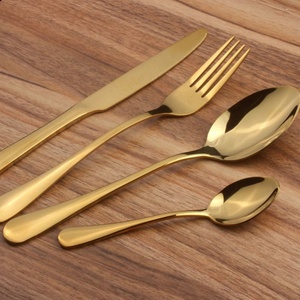 High Quality Multi Color Tableware Fashion Gold Polished Spoon Fork Set stainless steel Advanced <b>Flatware</b> - Product Image 6