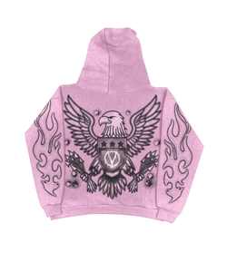 Sudaderas con capucha Logotipo personalizado Serigrafía Zip up Sudadera con capucha Ropa de calle Lavado ácido Todo estampado Drop Shoulder Hoodie para hombres - Product Image 5