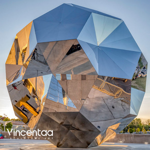 Vincentaa Outdoor <strong>Garden</strong> <strong>Large</strong> Stainless Steel Sculpture Polyhedral Metal <strong>Ball</strong> Sculpture Custom Sculptures - Product Image 3