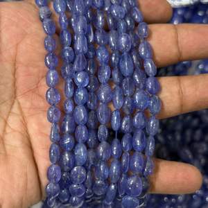 Cuentas Redondas Lisas de Tanzanita Azul Natural de 6x4 mm a 12x10 mm para la Fabricación de Joyas - Product Image 1