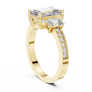 Harmonic Jewels - Anillo de Oro de 18K con Diamante Cultivado en Laboratorio de Corte Esmeralda de 2.50CT, E VS1, Chapado en Rodio, Certificado por IGI, Personalizado, de Lujo para Mujer - Product Image 3