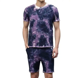 Haute qualité 100% coton léger hommes Shorts ensemble respirant cravate teinture impression Street Wear hiver couleurs personnalisées Logo - Product Image 1