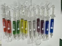 Stylos seringues en plastique en gros, best-sellers, 1,0 mm, forme injectée, personnalisables avec logo imprimé, pour cadeaux promotionnels