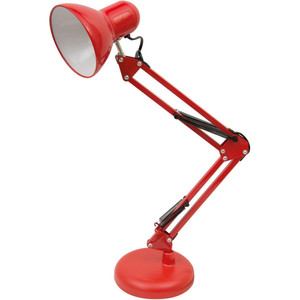 BEL AIR HOME - Antigona - Vintage <b>Retro</b> Articulated LED <b>Desk</b> Lamp , Adjustable 34-67cm , E27 Lighting, Metal, Red - Product Image 1
