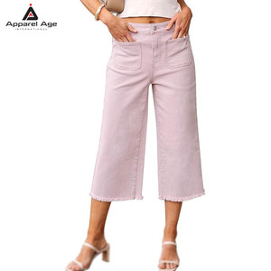 Capris de Mujer de Alta Calidad para Uso Casual, Color Sólido, Top Ventas, Precio Económico, Jeans Capris para Adultos - Product Image 1