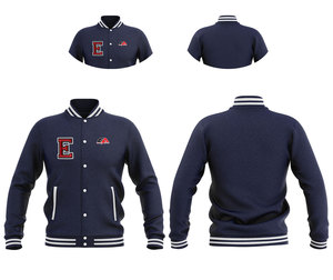 Chaqueta universitaria de invierno Fabricante Suave Algodón Poliéster Fleece Flat Knitted Poliéster Ropa deportiva Cierre de cremallera Bordado - Product Image 4