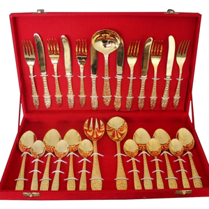 Couverts en métal faits à la main, ensemble de couverts de maison d'hôtel, couverts de mariage, couverts de luxe de noël en acier inoxydable de haute qualité - Product Image 1