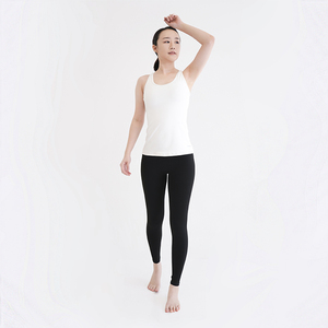 Mukasa White Sleeveless Crew Neck Yoga Shirt Solid Color Breathable Quick-Dry Backless Hollow Out for Women Exercise - Product Image 3