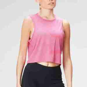 Débardeur court de fitness pour femme, personnalisé, en mélange polyester/coton, séchage rapide, respirant, côtelé, haute qualité, toutes couleurs - Product Image 4
