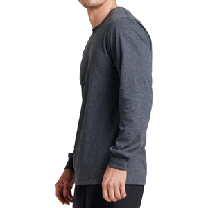 Camisetas de hombre de talla grande a la moda al por mayor personalizadas 100% algodón de alta calidad con mangas completas y colores sólidos - Product Image 3