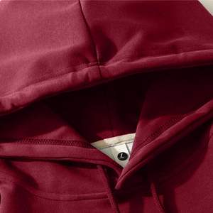 Sudadera con capucha recortada de invierno con bolsillo de lana cuadrado para hombre de alta calidad con hombro caído de algodón en blanco 100% - Product Image 3