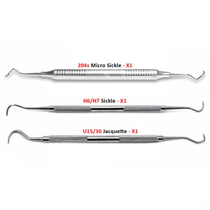 Manual Sickle Scaler Set 3 <b>Dental</b> Stainless Steel Hand Instruments for Periodontal Hygiene and <b>Pick</b> Tool Surgical Instrument - Product Image 5