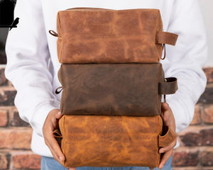 Sac de voyage multifonctionnel de grande capacité LTB-0038 le sac de cosmétique et de lavage de stockage extérieur portable en cuir véritable - Product Image 6