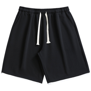 Short de jogging pour homme en coton épais 300gsm Short de survêtement personnalisé confortable en éponge française à motif solide Style décontracté Tissage non tissé - Product Image 3