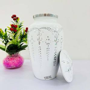 Urna de cremación grande para adultos con corte de diamante para cenizas humanas, urna de cremación de metal funerario para cenizas - Product Image 2