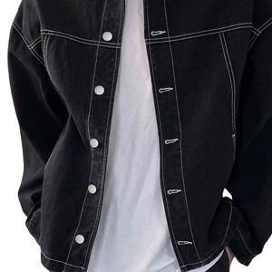 Chaqueta Vaquera de Mezclilla de Alta Calidad para Hombre, Estilo Urbano, Holgada, Informal, Duradera, Personalizable OEM - Product Image 5