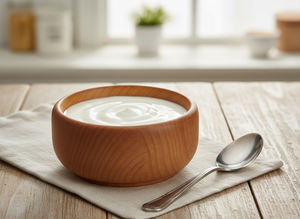 Tazón Pequeño de Madera de Haya para Yogur - Tazón Mini de Madera Natural de 10 cm para Desayuno y Postre - Product Image 1