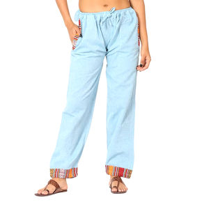 <b>Women's</b> Cotton Pajama <b>Set</b> Tribal Nepali Style Summer Joggers Solid Pattern for Autumn and Spring Season - Product Image 1