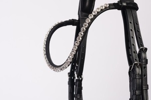 บังเหียนหนังแก้วบุนวมสุดหรูทำด้วยมือคริสตัลเนื้อนุ่มทนทานเป็นพิเศษผู้ผลิตในอินเดีย - Product Image 2