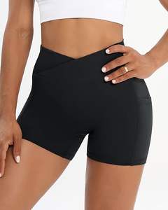 Haute tendance Yoga femmes courtes taille croisée Active Gym 100% Polyester extensible Yoga avec une qualité élevée et supérieure - Product Image 1