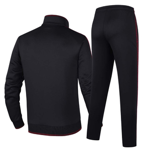 Survêtement en molleton 100% coton noir uni teint, best-seller, pour hommes, avec col montant et fermeture éclair, taille plus pour les sports d'hiver - Product Image 2