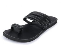 Sandales d'été noires à bout marocain pour hommes, faites à la main, en cuir véritable, disponibles 10