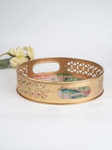 Luxury Metal Enamel Serving Tray High Quality Build For Home Hotel Restaurant Serving Application - Product Image 3