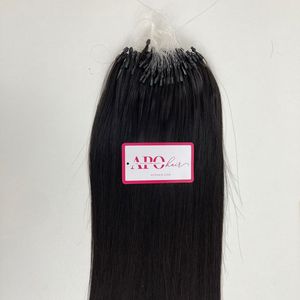 ไมโครลูปคุณภาพสูงผม Remy สีธรรมชาติ 20 นิ้วตรง 100% Remy ด้านบนในการต่อผม - Product Image 3