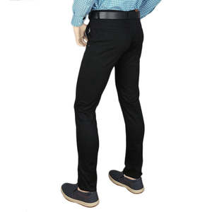 Men's Casual Cotton <b>Pant</b> - <b>Black</b> - Product Image 5