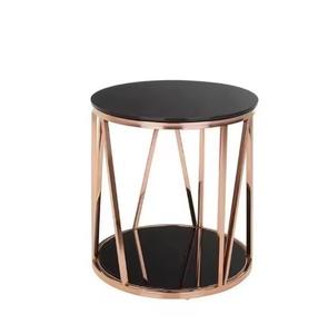 2020 Table d'appoint de forme ronde de luxe moderne Design en métal plaqué argent simpliste Tendance futuriste pour la maison et la chambre à coucher - Product Image 1