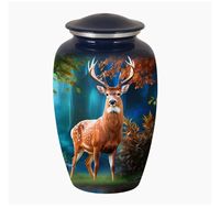 Magnifique urne funéraire en aluminium sur le thème du cerf, écologique, personnalisable, pour animaux de compagnie, fournitures funéraires commémoratives